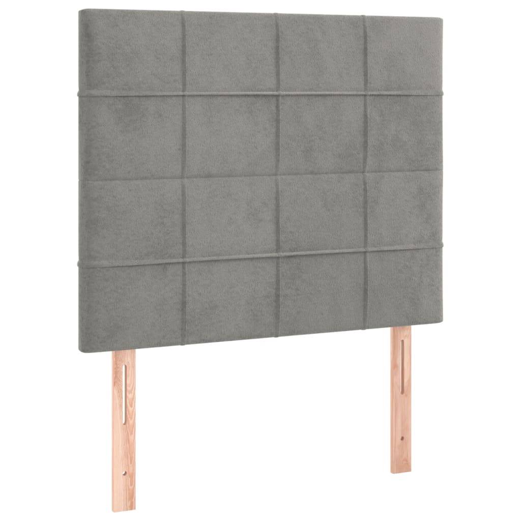 vidaXL LED Kopfteil Hellgrau 100x5x118/128 cm Samt