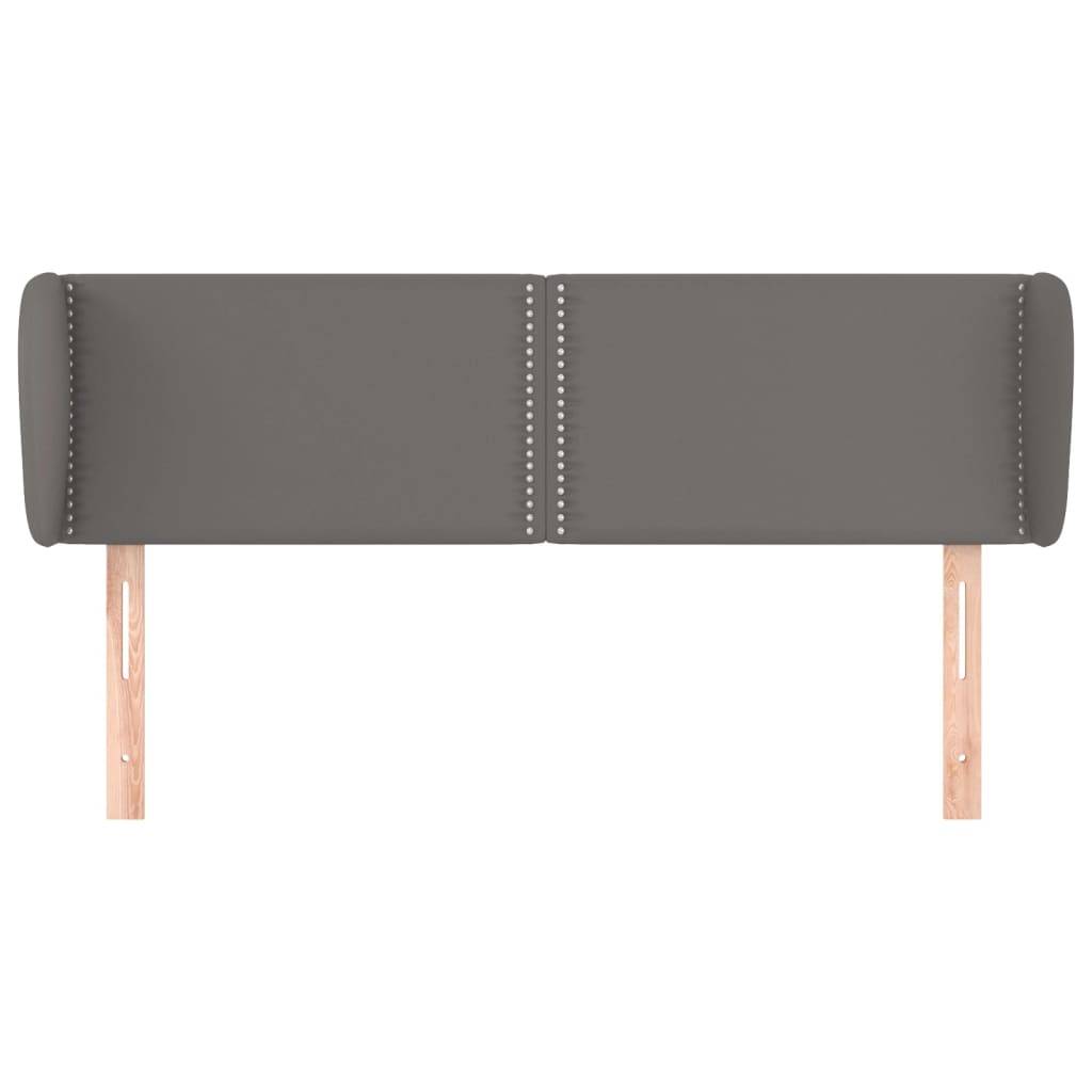 vidaXL Kopfteil mit Ohren Grau 147x23x78/88 cm Kunstleder