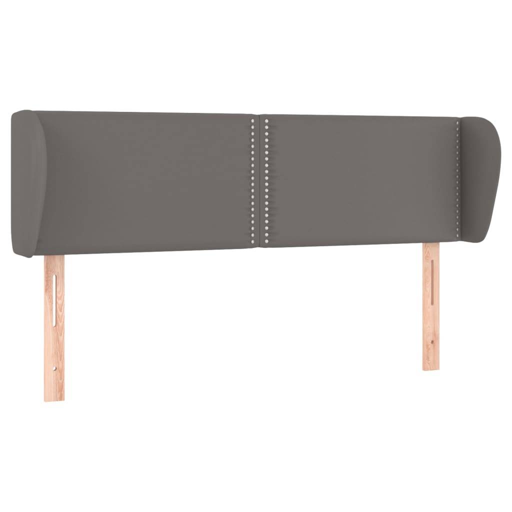 vidaXL Kopfteil mit Ohren Grau 147x23x78/88 cm Kunstleder
