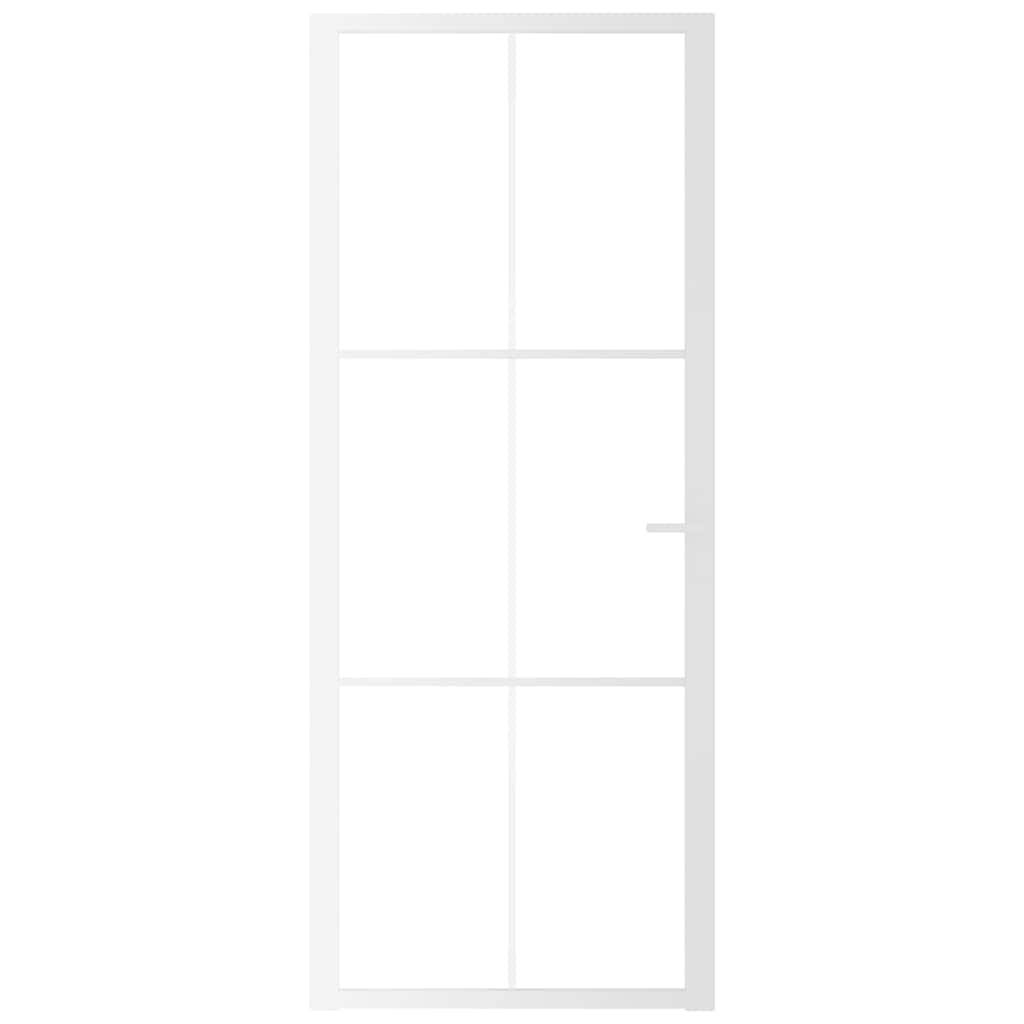 vidaXL Innentür 83x201,5 cm Weiß ESG-Glas und Aluminium