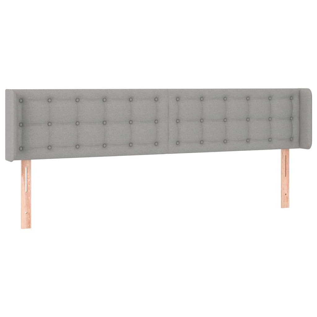 vidaXL Kopfteil mit Ohren Hellgrau 163x16x78/88 cm Stoff