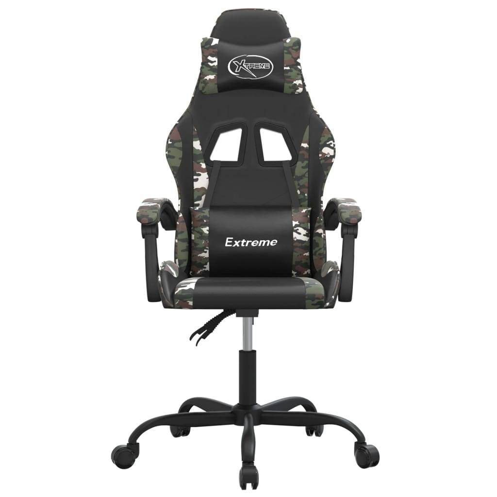 vidaXL Gaming-Stuhl Drehbar Schwarz und Tarnfarben Kunstleder