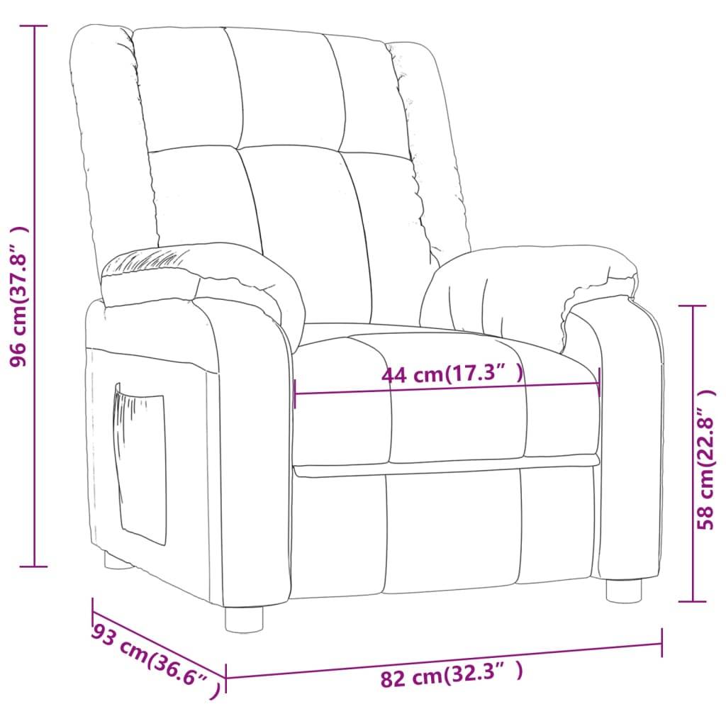 vidaXL Massagesessel Taupe Stoff