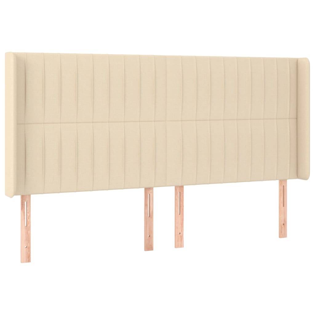 vidaXL Kopfteil mit Ohren Creme 203x16x118/128 cm Stoff