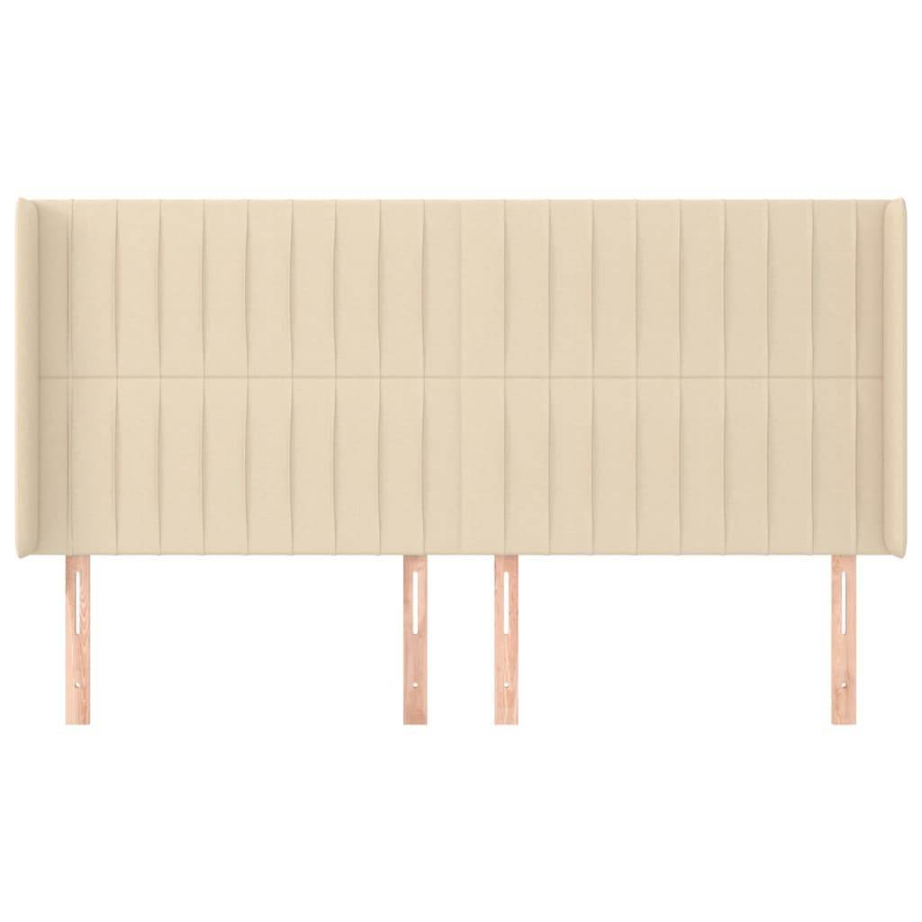 vidaXL Kopfteil mit Ohren Creme 203x16x118/128 cm Stoff