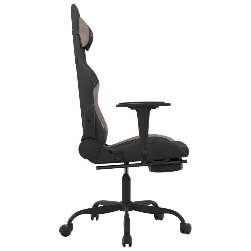 vidaXL Gaming-Stuhl mit Fußstütze Schwarz und Taupe Stoff