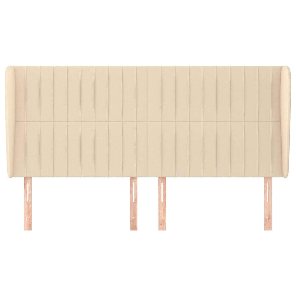 vidaXL Kopfteil mit Ohren Creme 163x23x118/128 cm Stoff