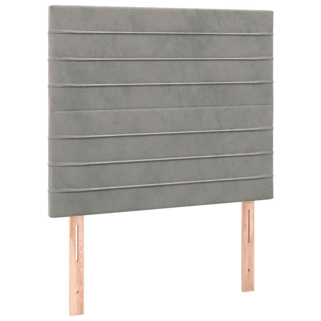 vidaXL Kopfteile 2 Stk. Hellgrau 90x5x78/88 cm Samt