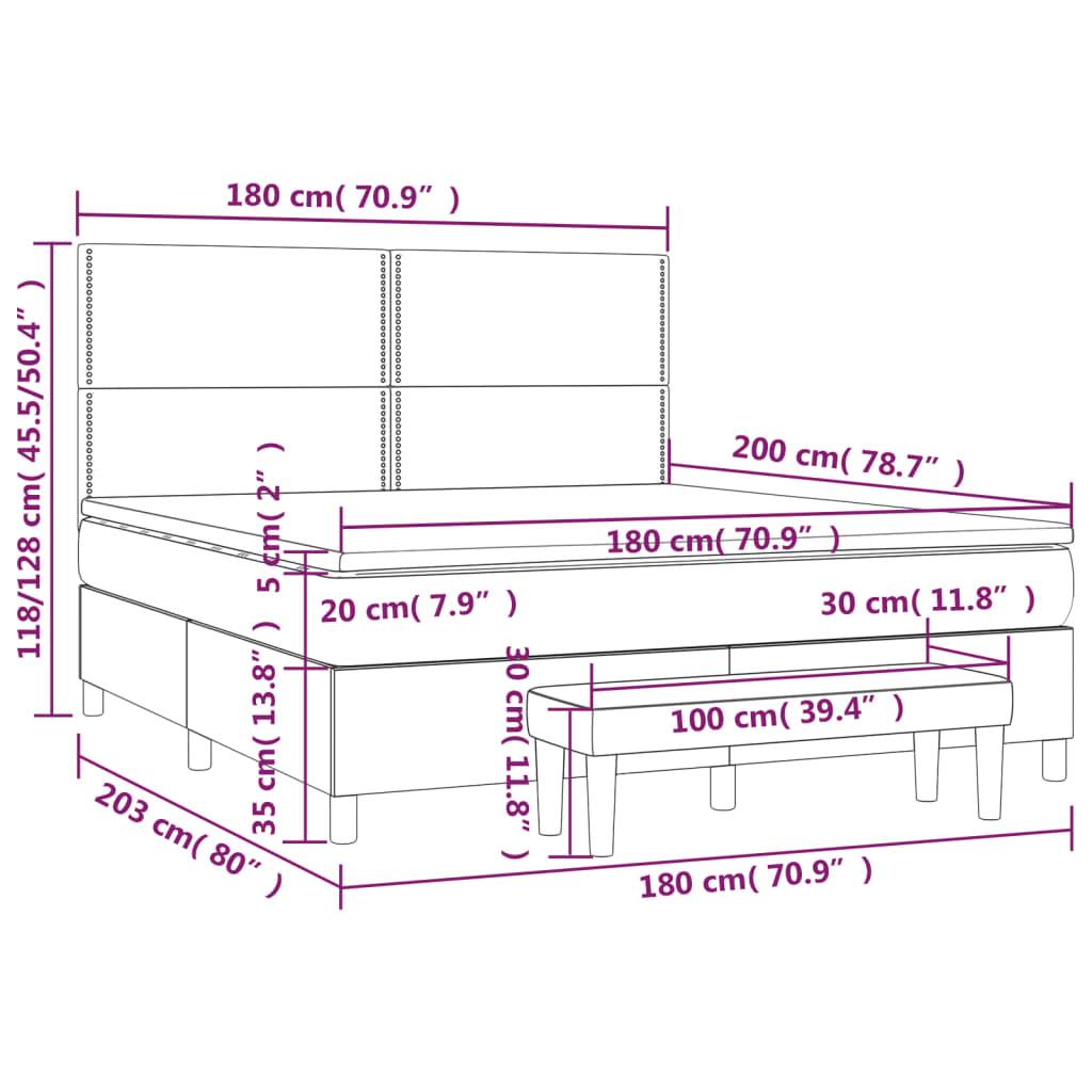 vidaXL Boxspringbett mit Matratze Blau 180x200 cm Stoff
