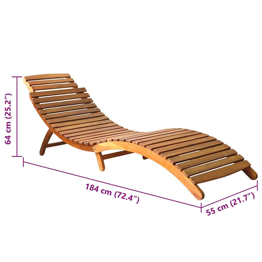 vidaXL Sonnenliegen 2 Stk. mit Auflagen Massivholz Akazie