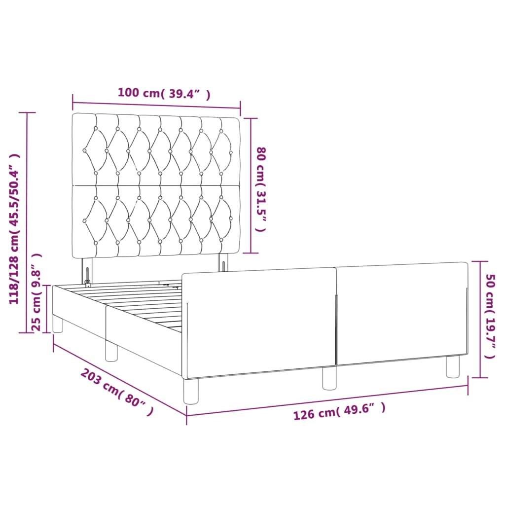 vidaXL Bettgestell ohne Matratze Blau 120x200 cm Stoff