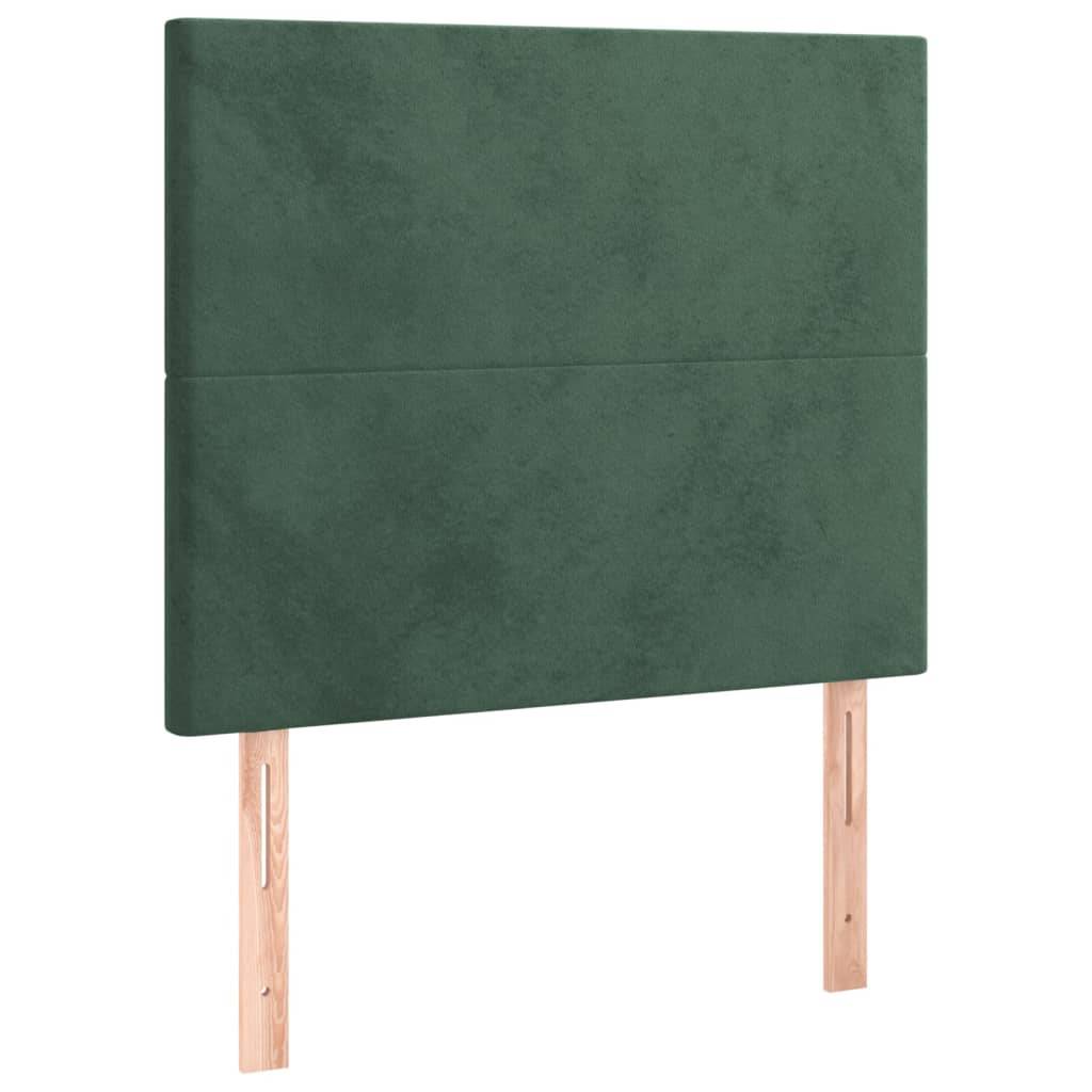 vidaXL Kopfteile 2 Stk. Dunkelgrün 100x5x78/88 cm Samt
