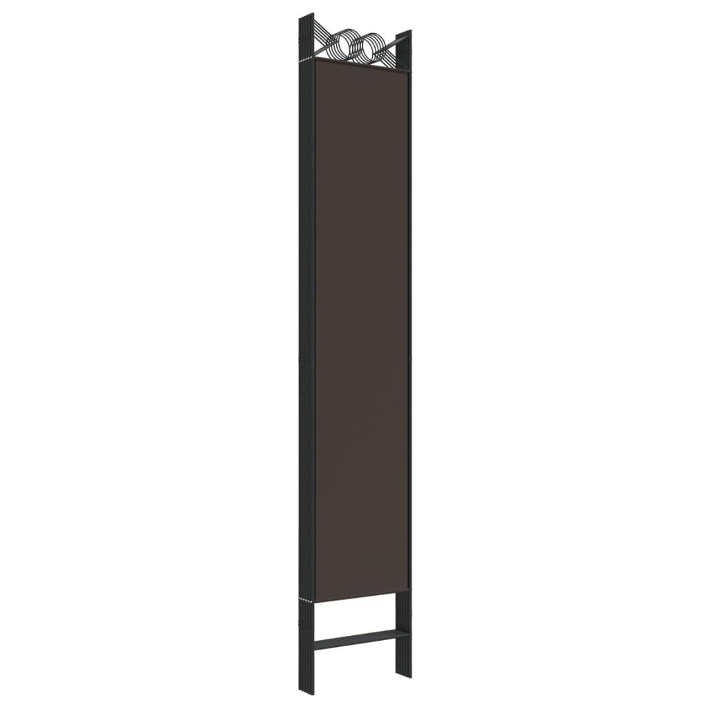 vidaXL 6-tlg. Paravent Braun 200x220 cm Stoff