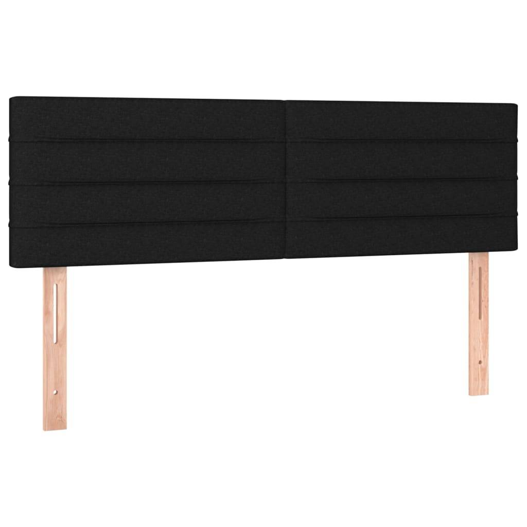 vidaXL LED Kopfteil Schwarz 144x5x78/88 cm Stoff