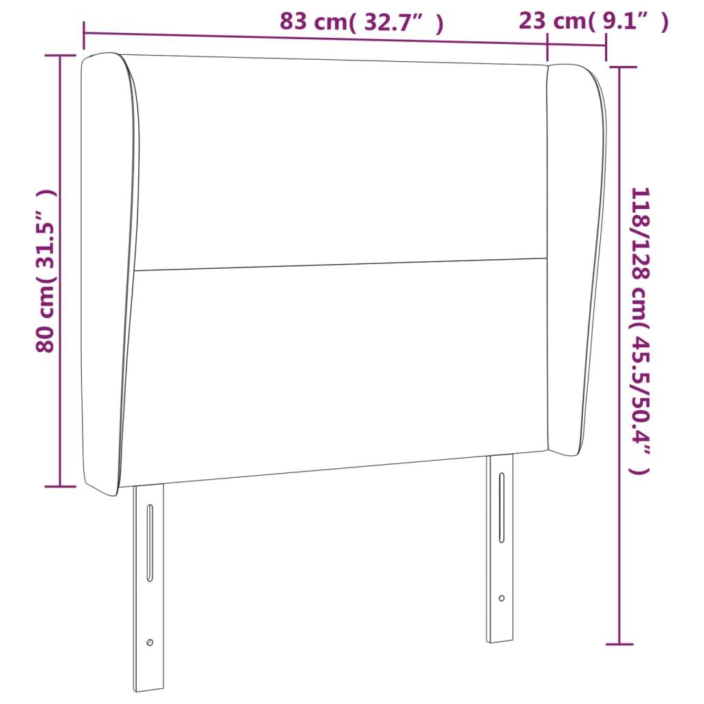 vidaXL Kopfteil mit Ohren Schwarz 83x23x118/128 cm Kunstleder