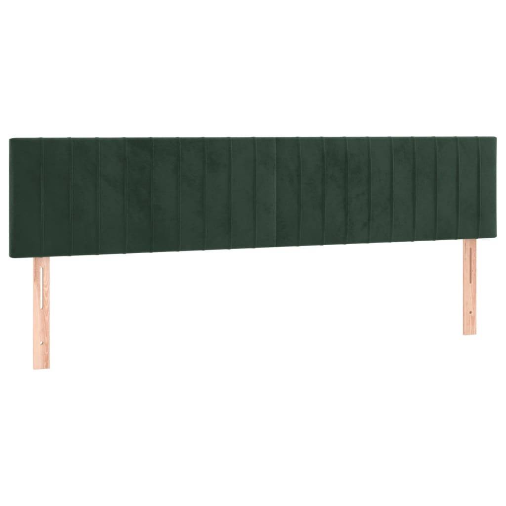 vidaXL Kopfteile 2 Stk. Dunkelgrün 80x5x78/88 cm Samt