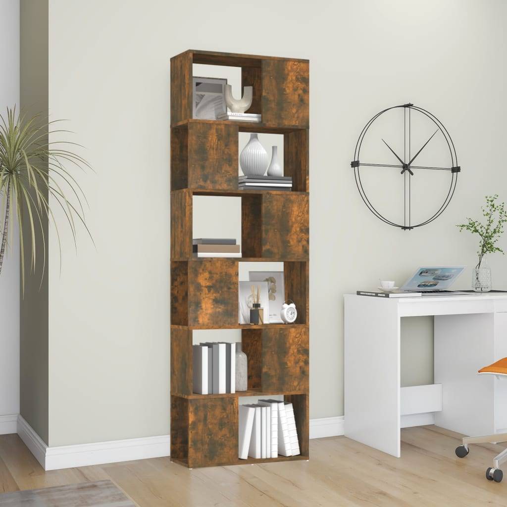 vidaXL Bücherregal/Raumteiler Räuchereiche 60x24x186 cm