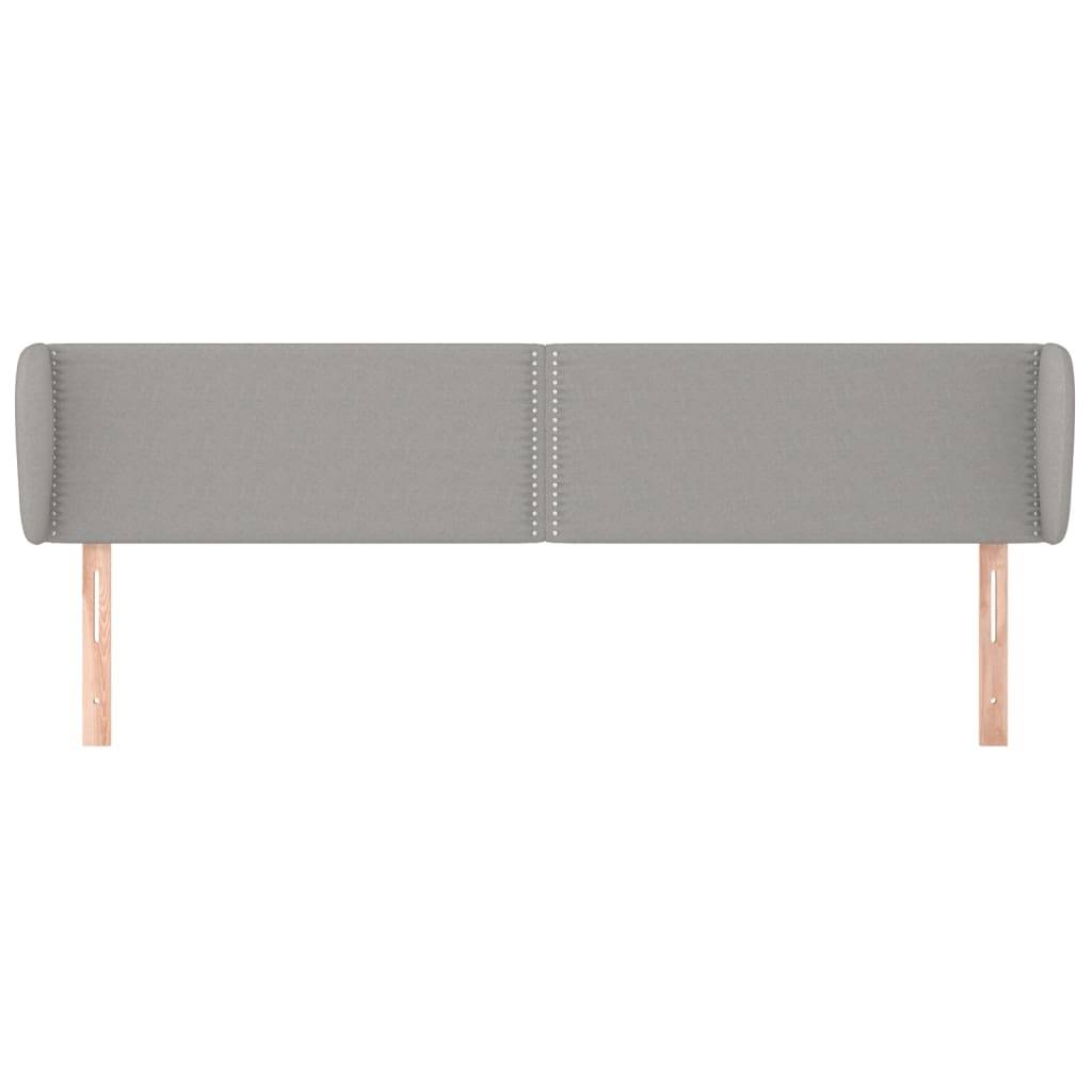 vidaXL Kopfteil mit Ohren Hellgrau 203x23x78/88 cm Stoff