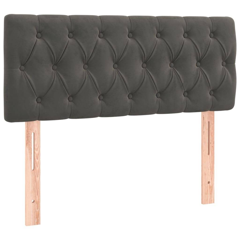 vidaXL LED Kopfteil Dunkelgrau 90x7x78/88 cm Samt