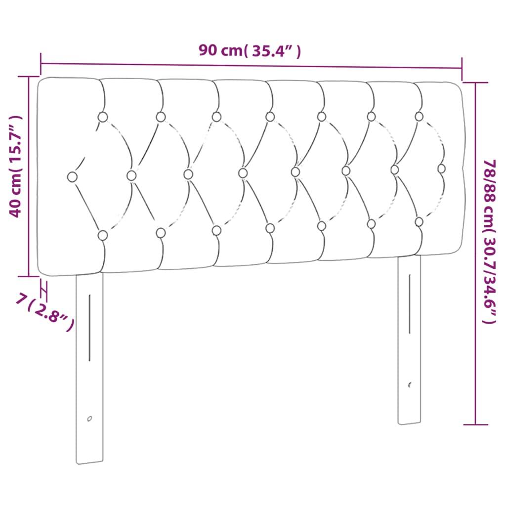 vidaXL LED Kopfteil Dunkelgrau 90x7x78/88 cm Samt