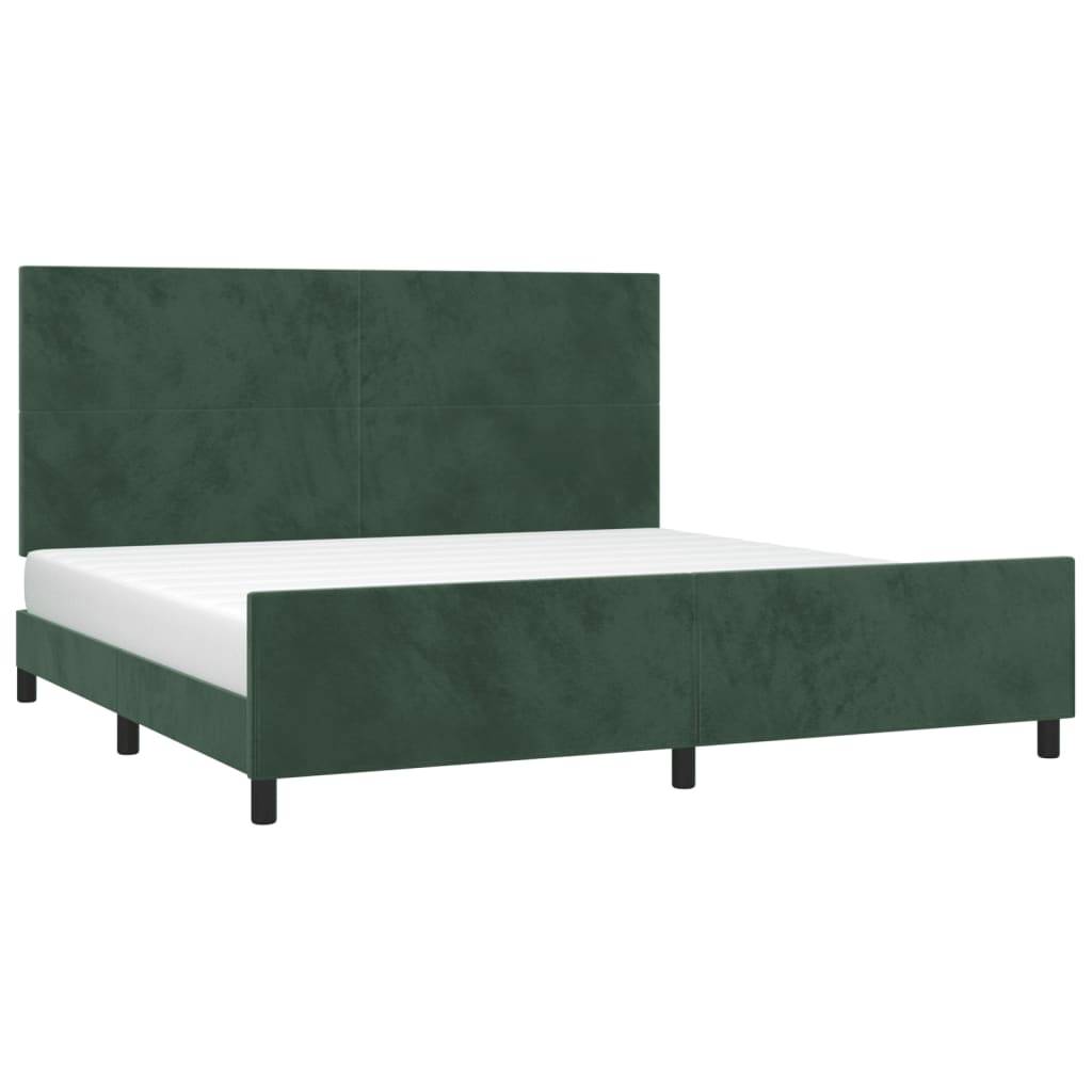 vidaXL Bettgestell ohne Matratze Dunkelgrün 200x200 cm Samt