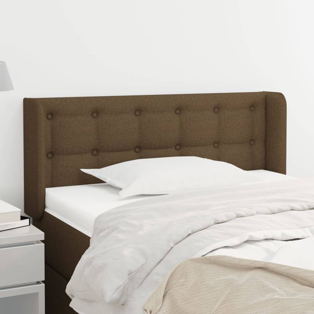 vidaXL Kopfteil mit Ohren Dunkelbraun 93x16x78/88 cm Stoff