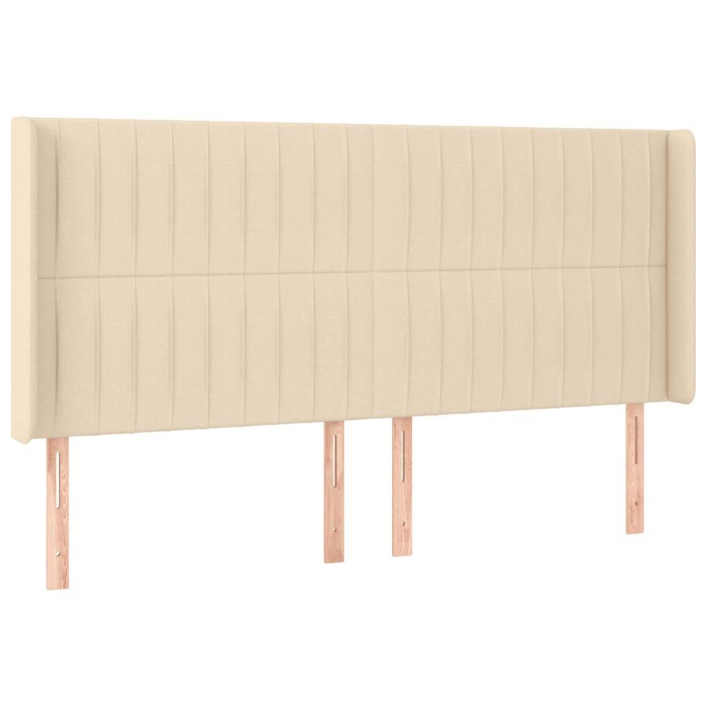 vidaXL LED Kopfteil Creme 183x16x118/128 cm Stoff
