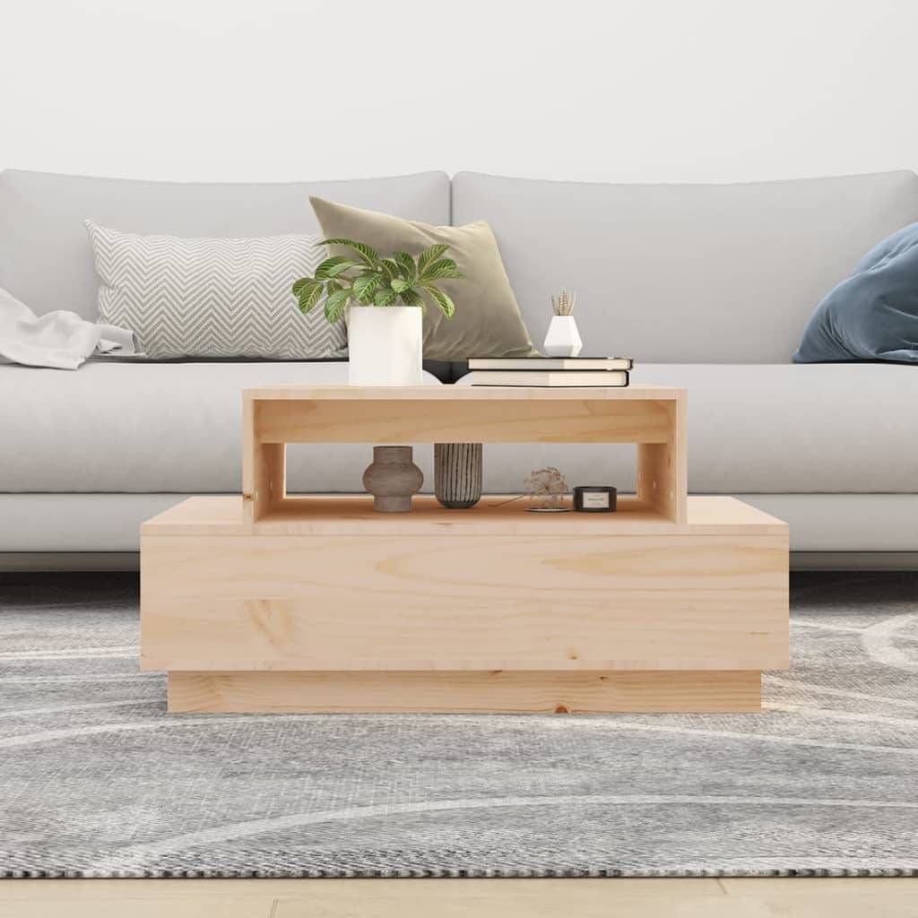vidaXL Couchtisch 80x55x40,5 cm Massivholz Kiefer