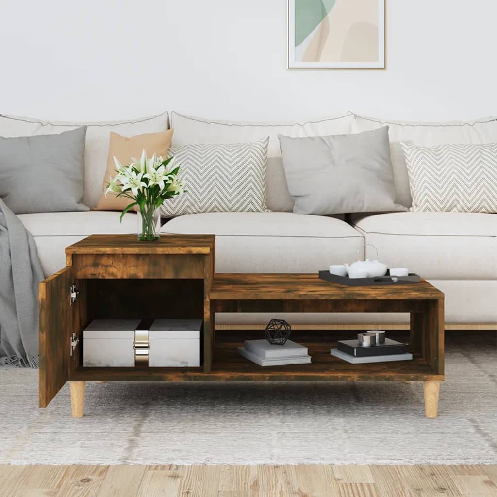 vidaXL Couchtisch Räuchereiche 100x50x45 cm Holzwerkstoff