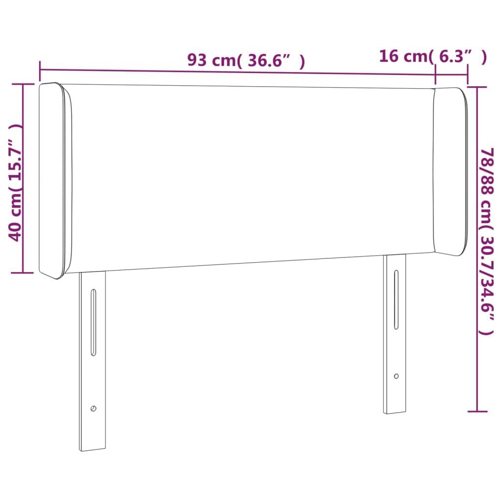 vidaXL LED Kopfteil Rosa 93x16x78/88 cm Samt