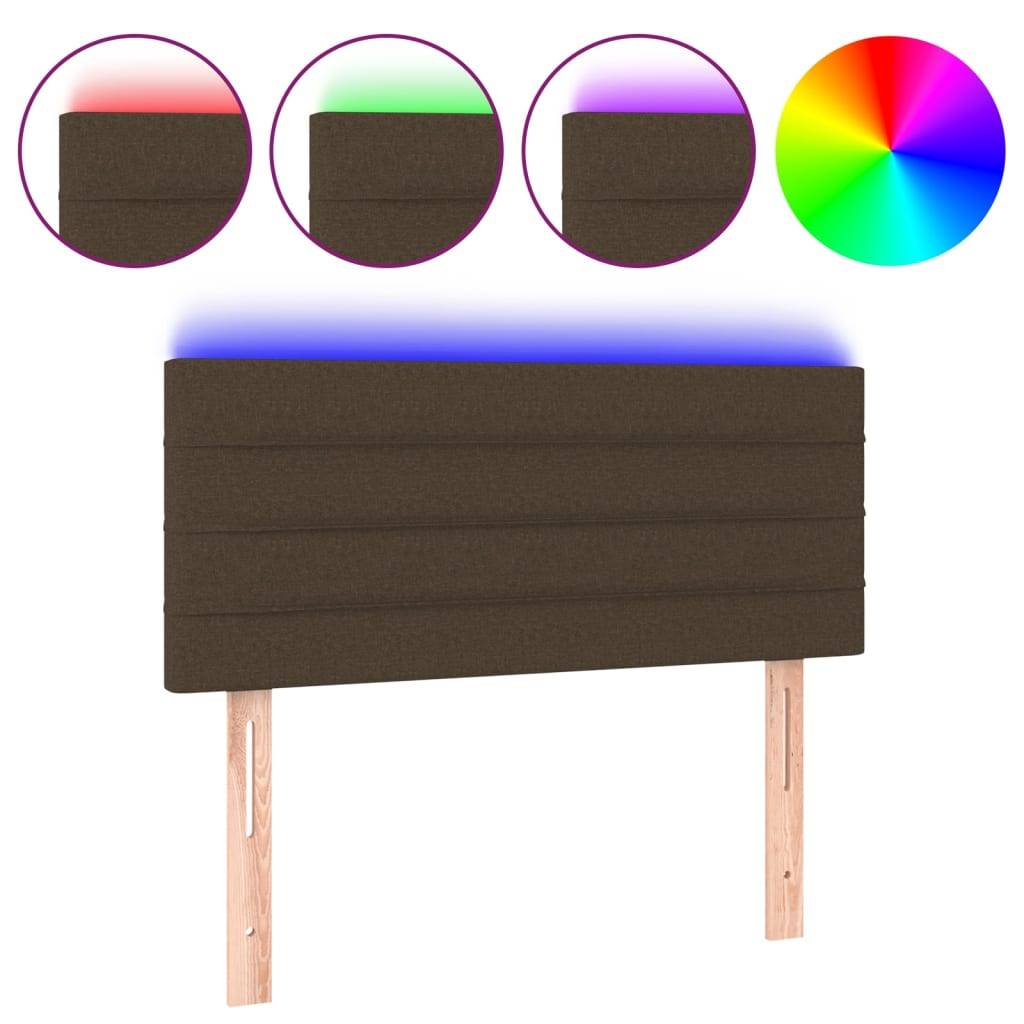 vidaXL LED Kopfteil Dunkelbraun 80x5x78/88 cm Stoff