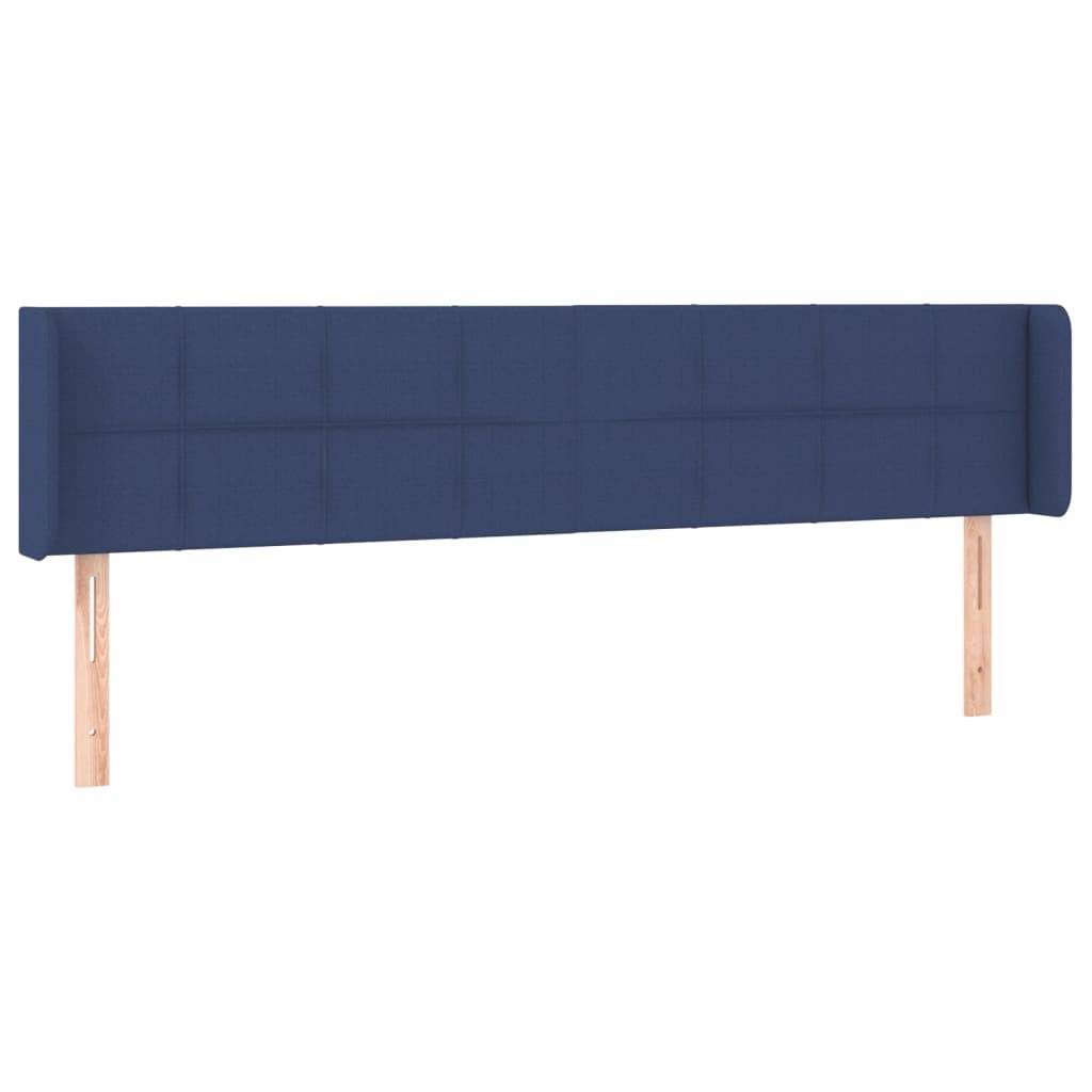 vidaXL LED Kopfteil Blau 183x16x78/88 cm Stoff