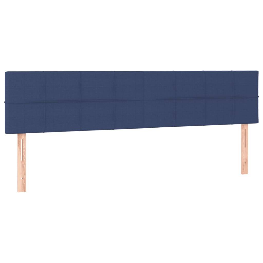 vidaXL LED Kopfteil Blau 200x5x78/88 cm Stoff
