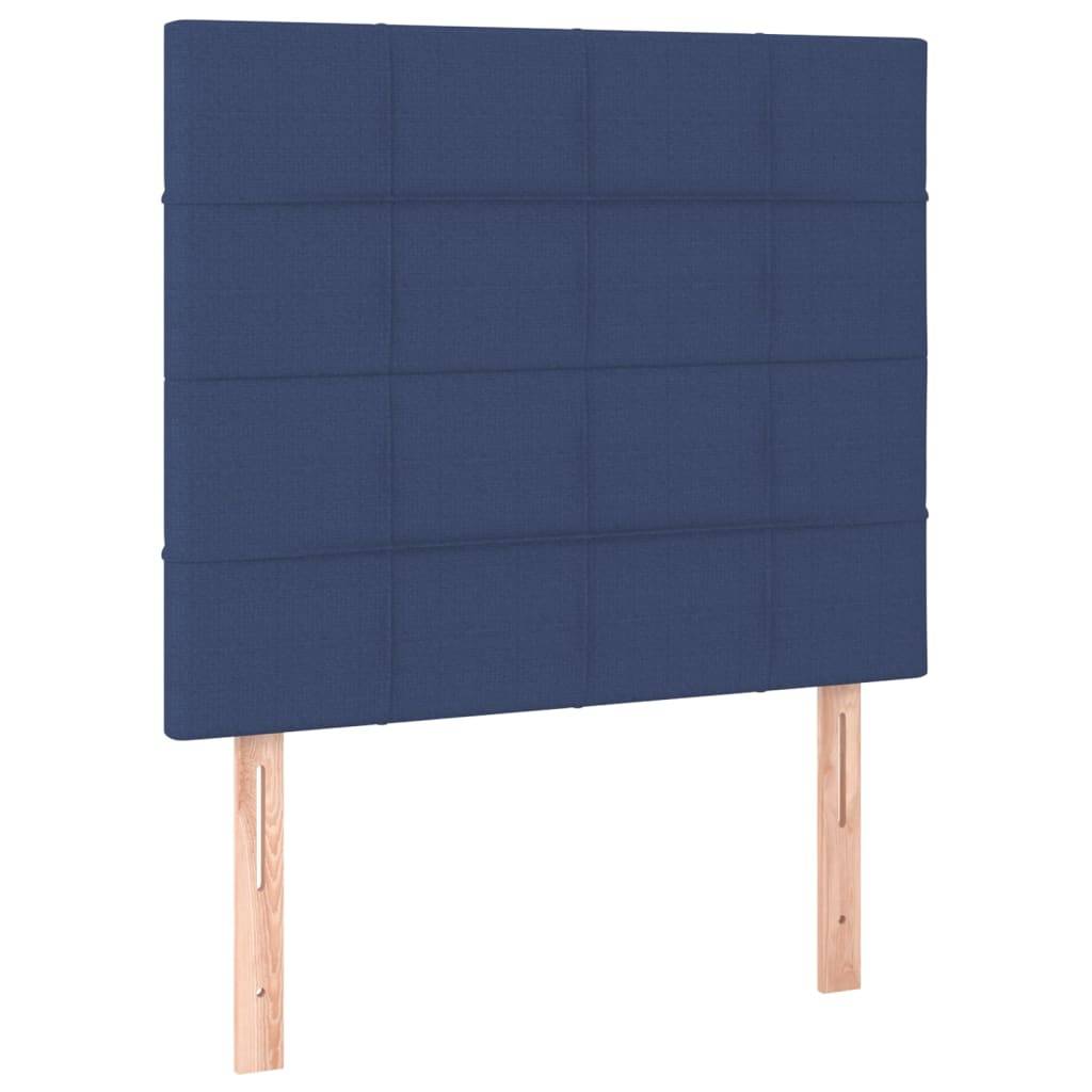 vidaXL LED Kopfteil Blau 100x5x118/128 cm Stoff