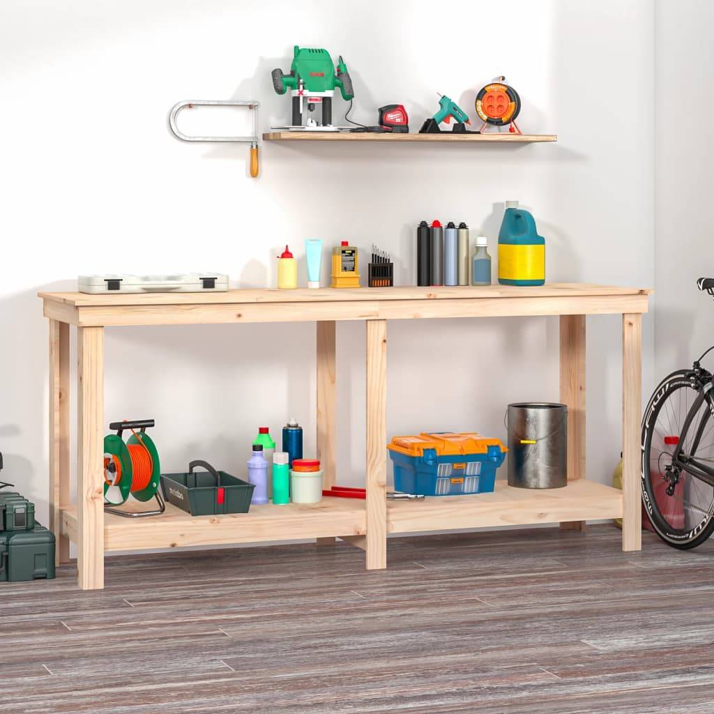 vidaXL Werkbank 180x50x80 cm Massivholz Kiefer