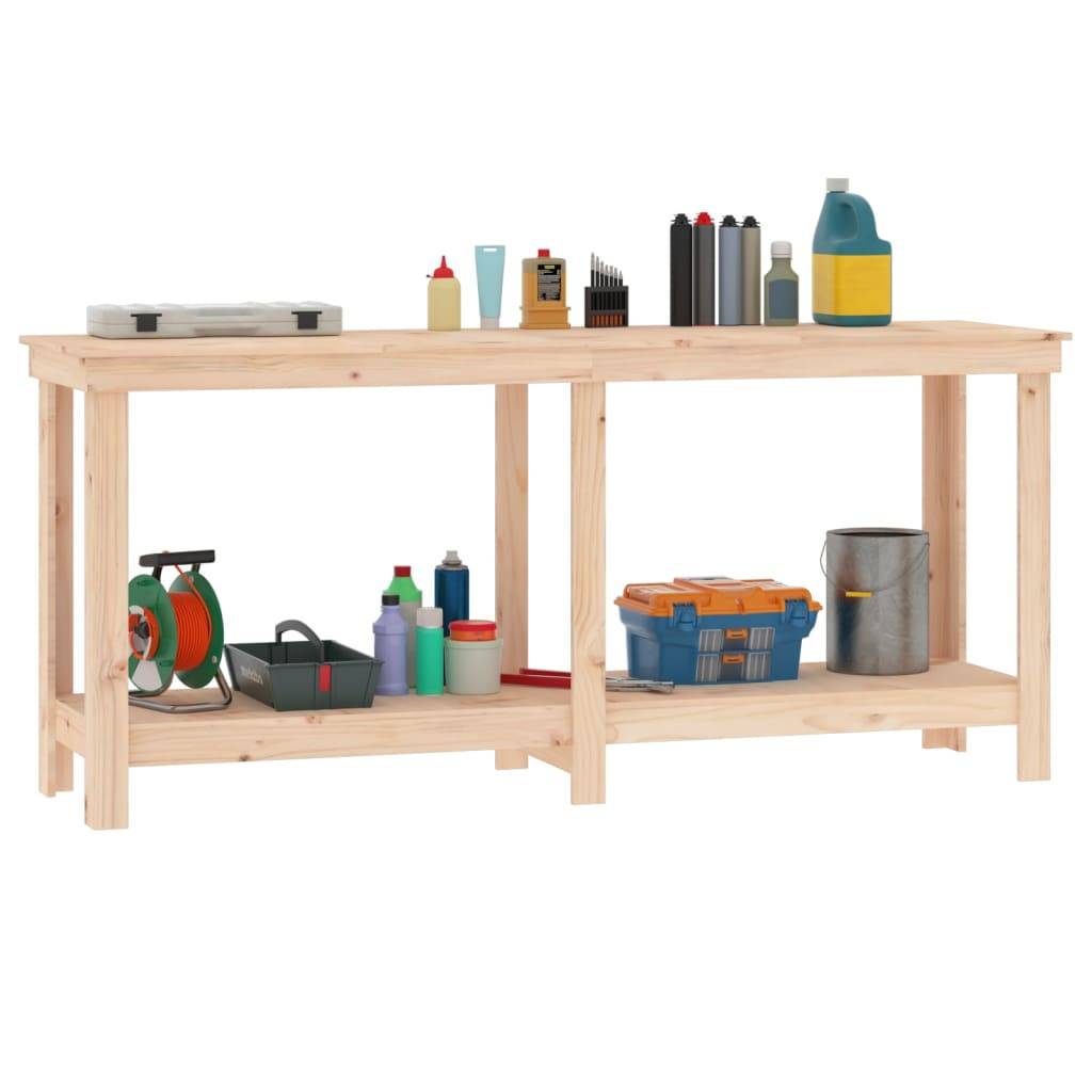 vidaXL Werkbank 180x50x80 cm Massivholz Kiefer
