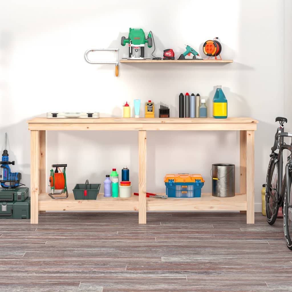 vidaXL Werkbank 180x50x80 cm Massivholz Kiefer