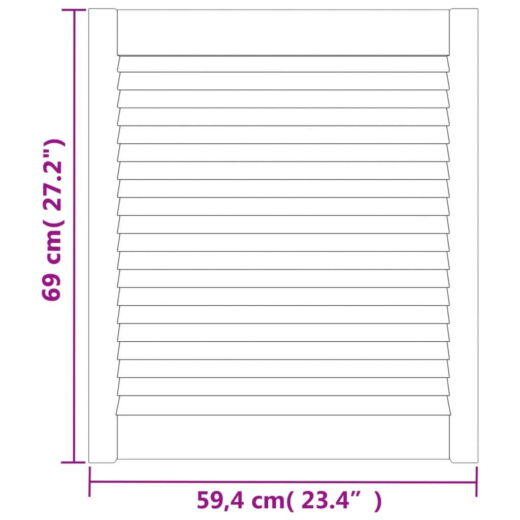 vidaXL Schranktür Lamellen-Design 69x59,4 cm Massivholz Kiefer