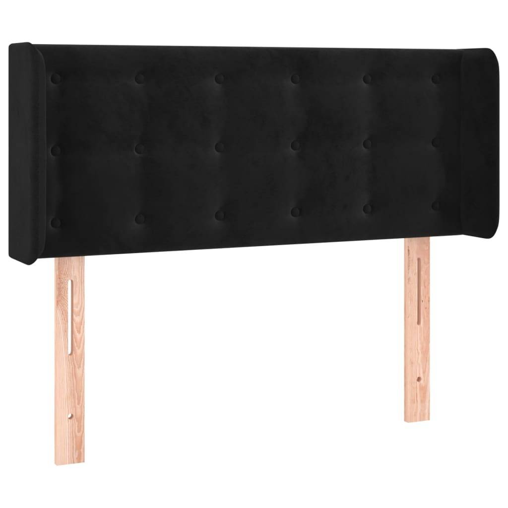 vidaXL LED Kopfteil Schwarz 83x16x78/88 cm Samt