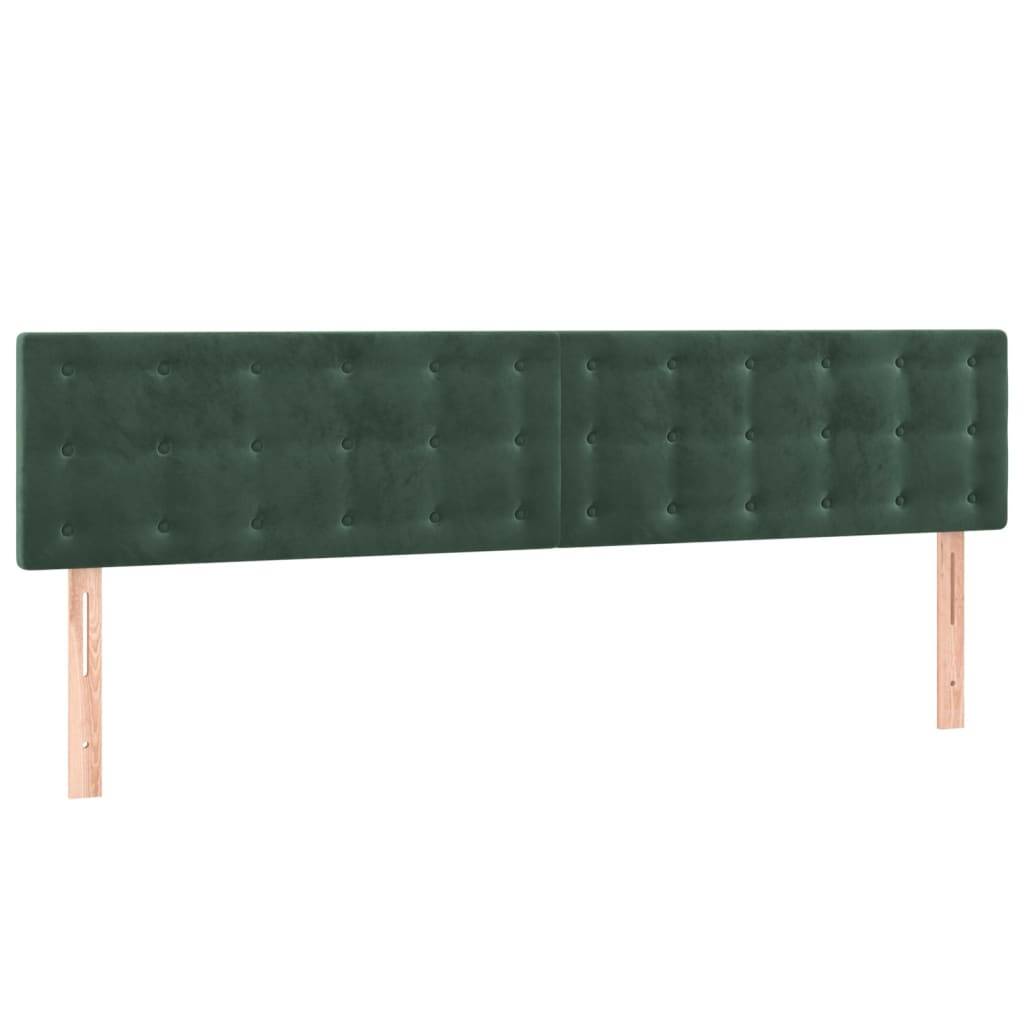 vidaXL LED Kopfteil Dunkelgrün 200x5x78/88 cm Samt
