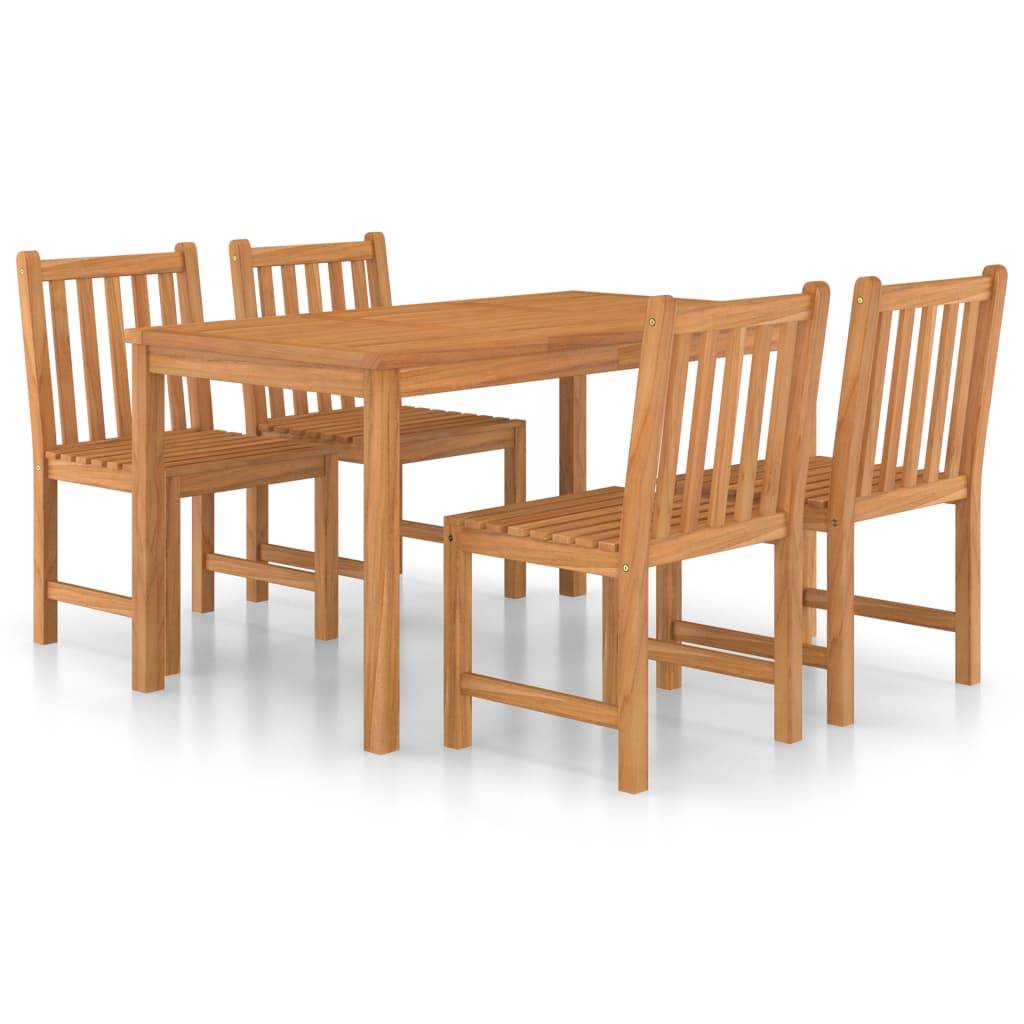 vidaXL 5-tlg. Garten-Essgruppe Massivholz Teak