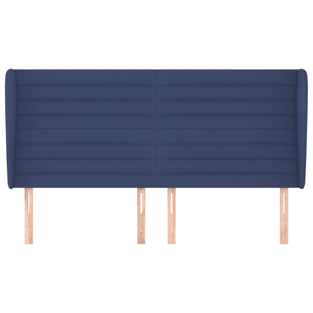 vidaXL Kopfteil mit Ohren Blau 163x23x118/128 cm Stoff