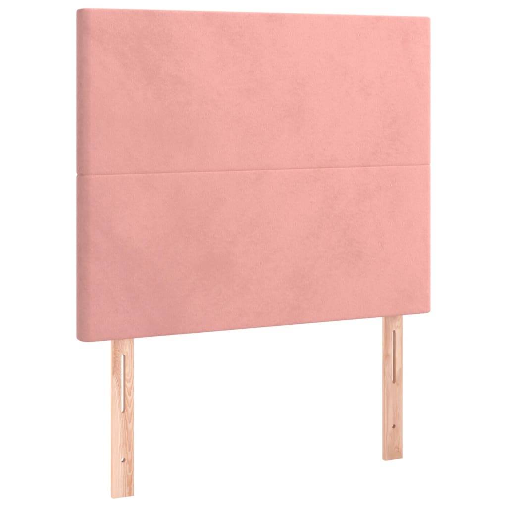 vidaXL LED Kopfteil Rosa 80x5x118/128 cm Samt