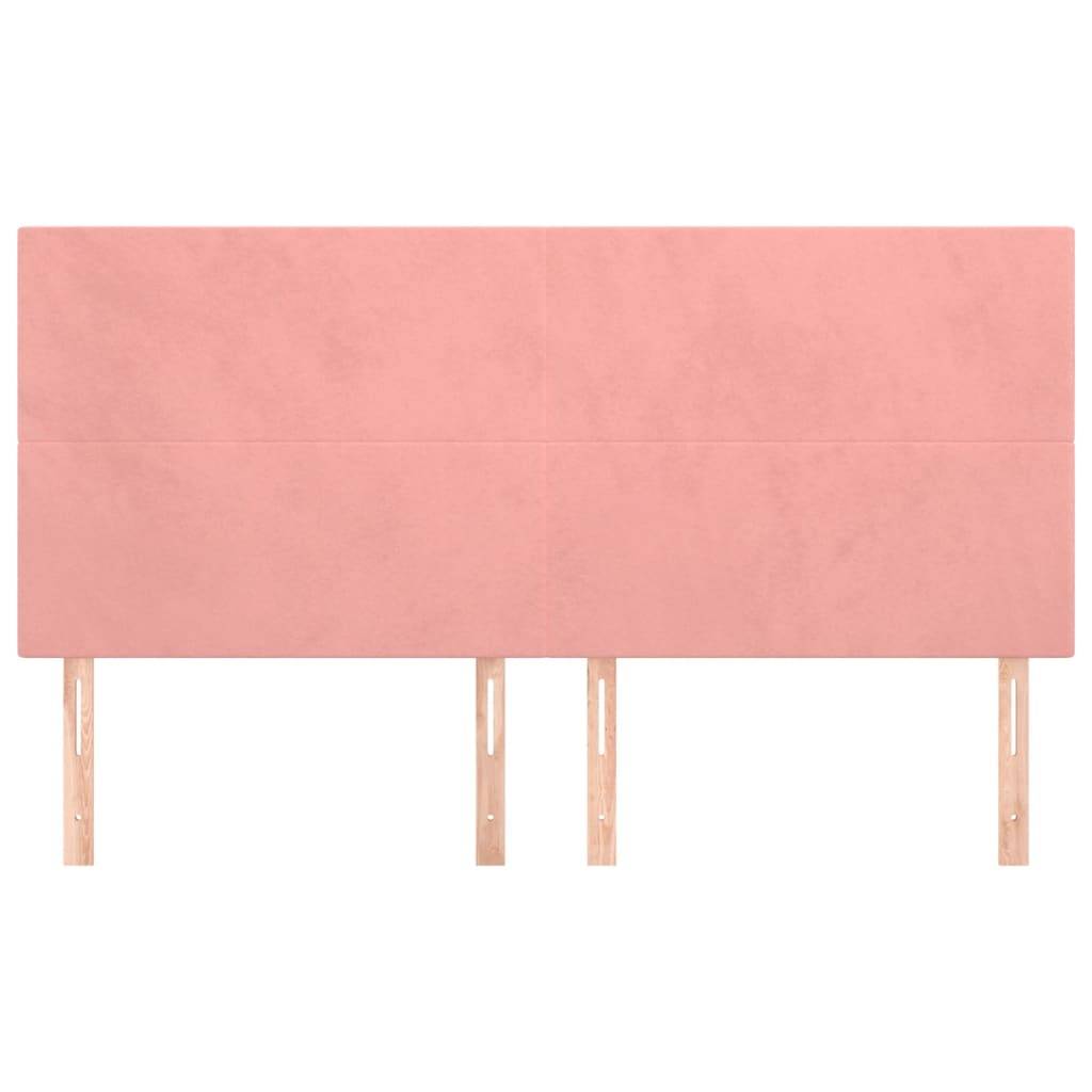 vidaXL Kopfteile 4 Stk. Rosa 90x5x78/88 cm Samt