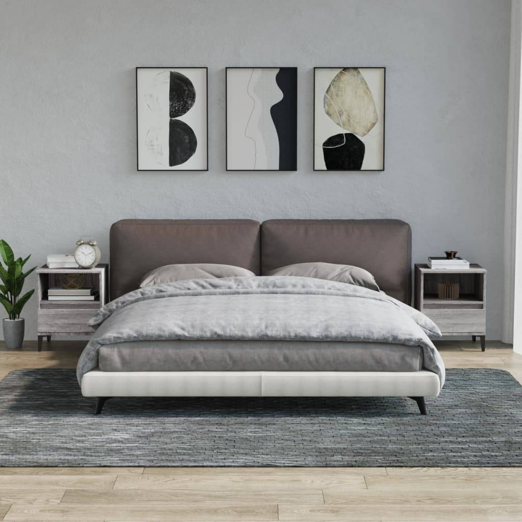 vidaXL Nachttische 2 Stk. Grau Sonoma 40x35x50 cm