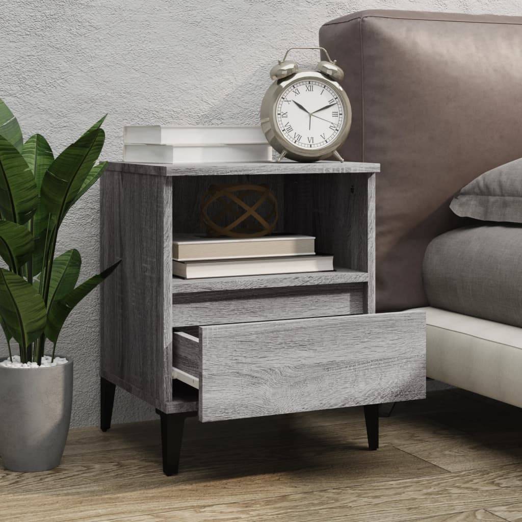 vidaXL Nachttische 2 Stk. Grau Sonoma 40x35x50 cm