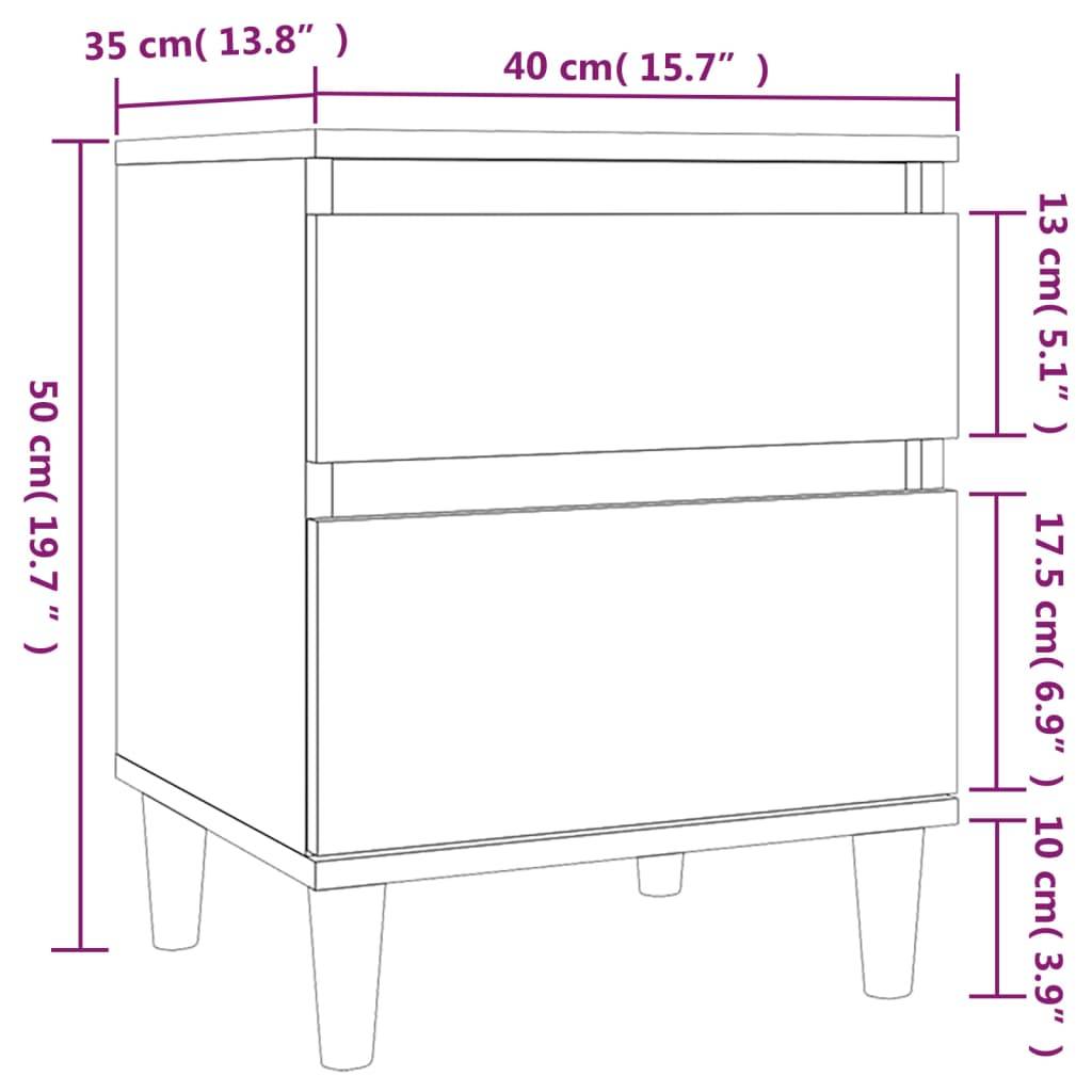 vidaXL Nachttische 2 Stk. Weiß 40x35x50 cm