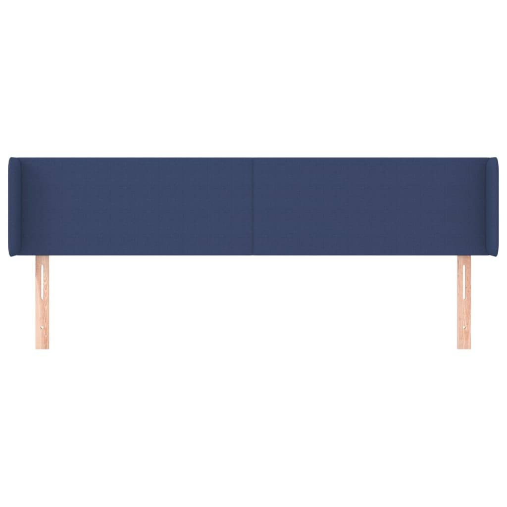 vidaXL Kopfteil mit Ohren Blau 163x16x78/88 cm Stoff