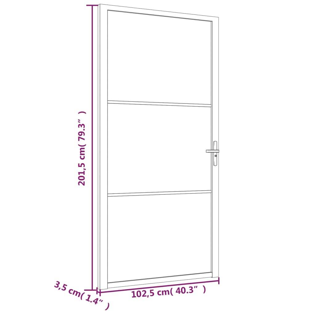 vidaXL Innentür 102,5x201,5 cm Weiß ESG-Glas und Aluminium