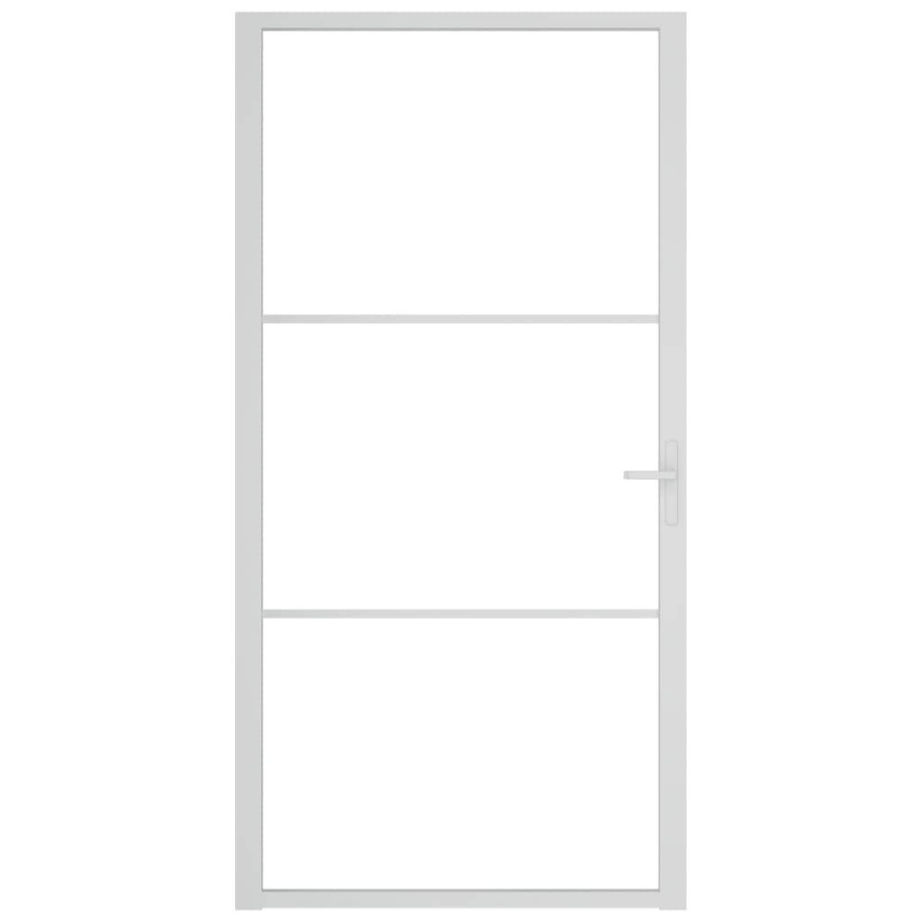 vidaXL Innentür 102,5x201,5 cm Weiß ESG-Glas und Aluminium